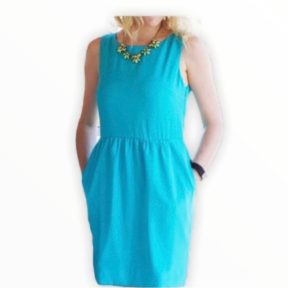 J.Crew Turquoise Dress Sz 6 - Picture 1 of 4